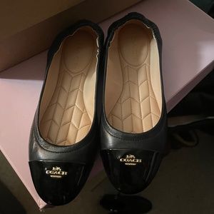 Leather Coach Ballet Shoes